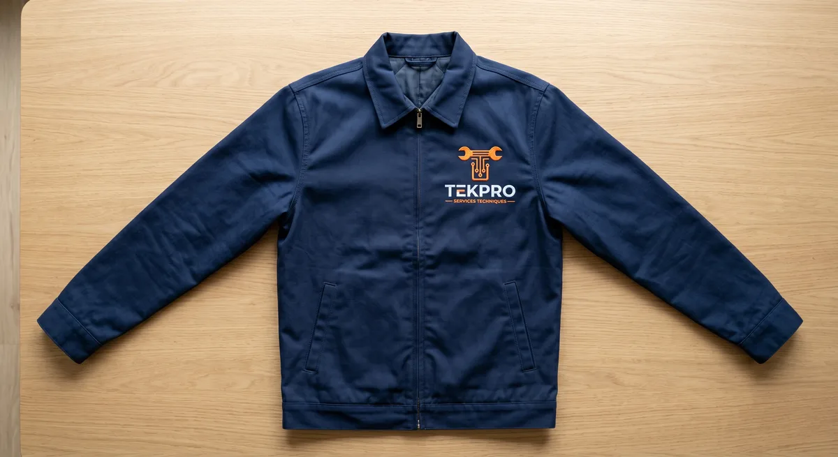 Embroidered work coat