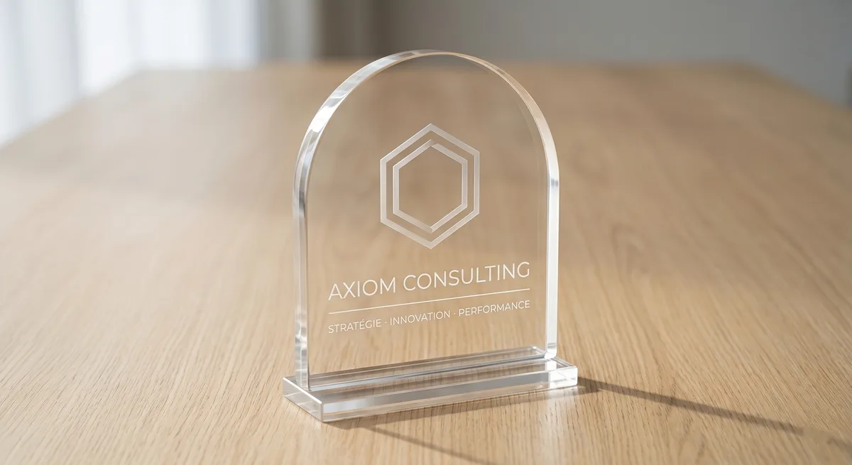 Plexiglass acrylique gravé laser trophée plaque enseigne