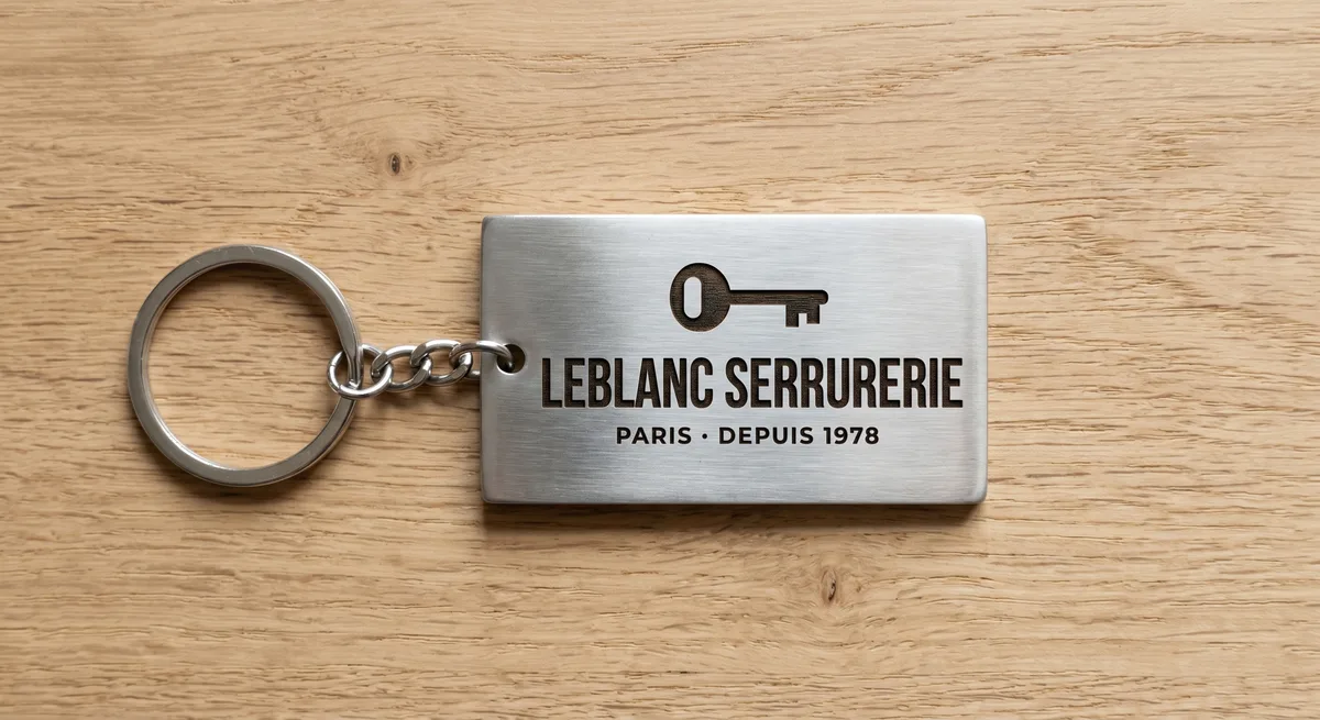 Porte-clé gravé laser métal inox cadeau entreprise