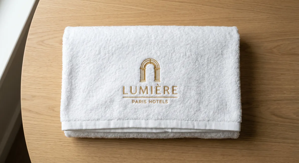 Embroidered hotel spa towels